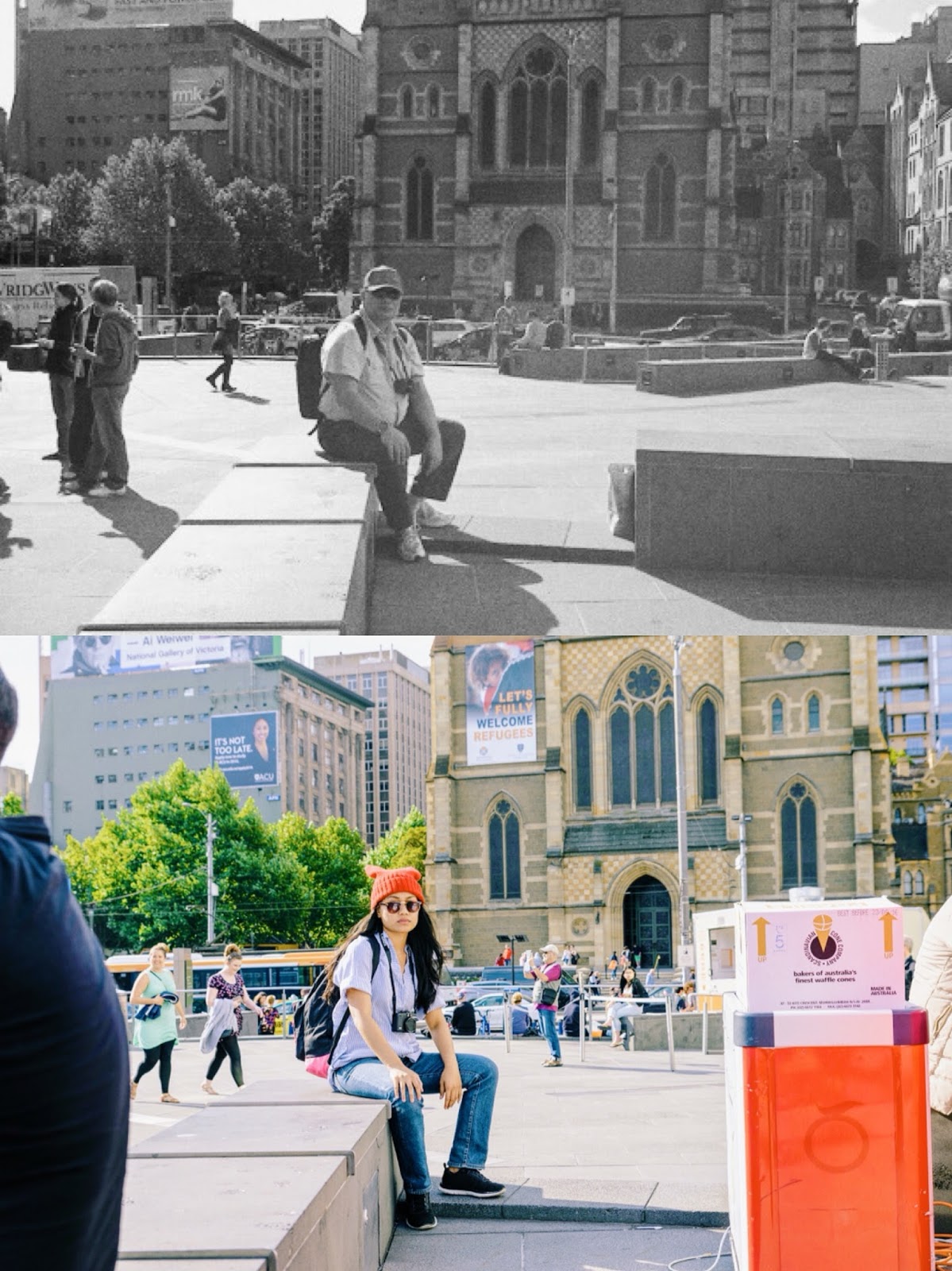 Federation Square (St. Paul's Cathedral in the back)