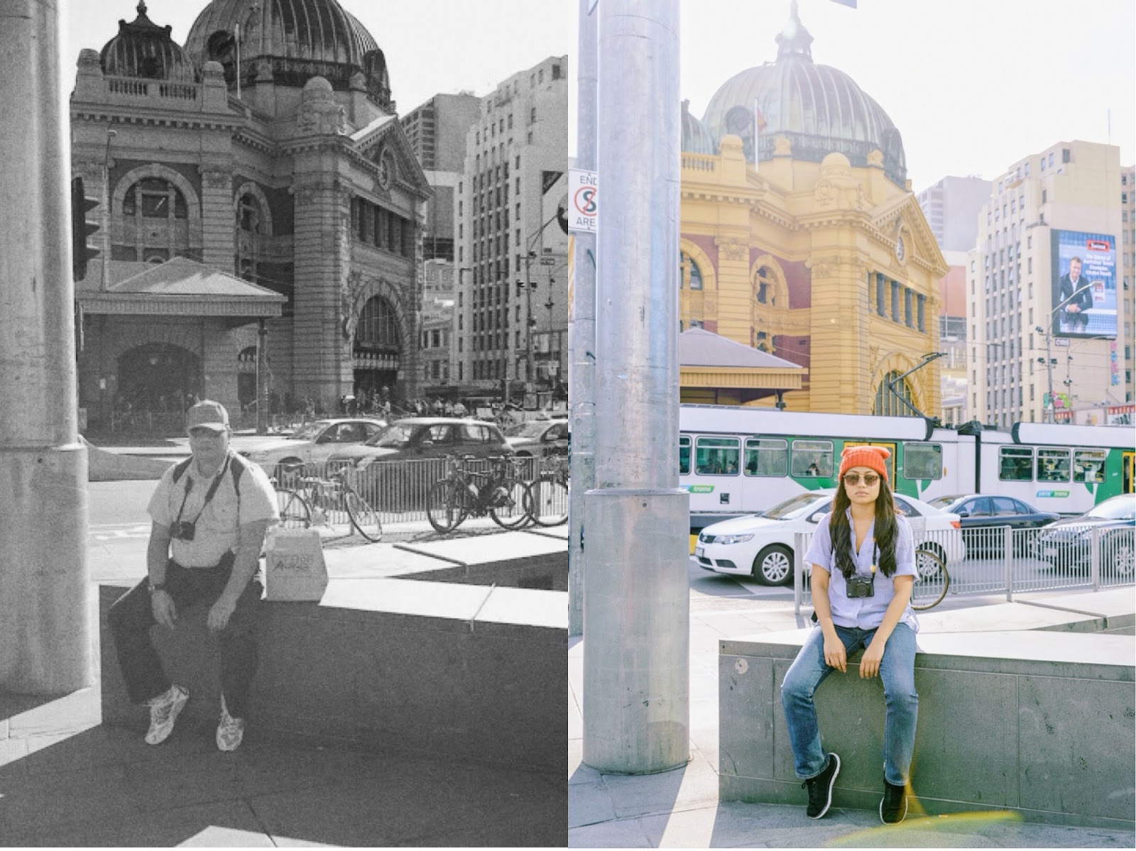 Federation Square (Flinders Street Station in the back)